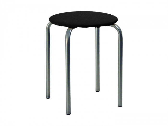 Табурет Комфорт серебро/к/з черный