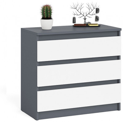 Мори Комод МК800.1, цвет графит/белый, ШхГхВ 80,4х41х73 см.