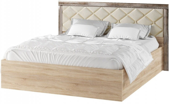 Мадлен Кровать 160+настил ДСП, сонома/дуб шале мореный