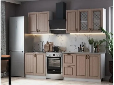 Кухня МДФ Настя, 1800, трюфель (Трюфель, Белый)