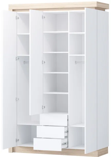 Астра Шкаф №2, Белый глянец/Сонома (подсветка)