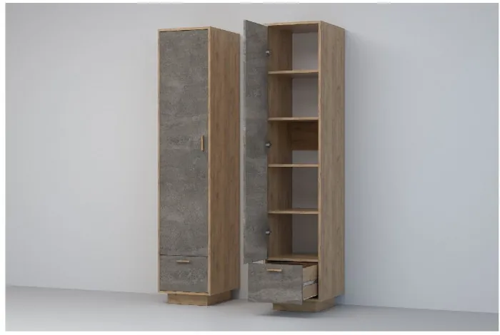 Эго Пенал П-1 ПД (Глянец Белый/Дуб Крафт Золотой)