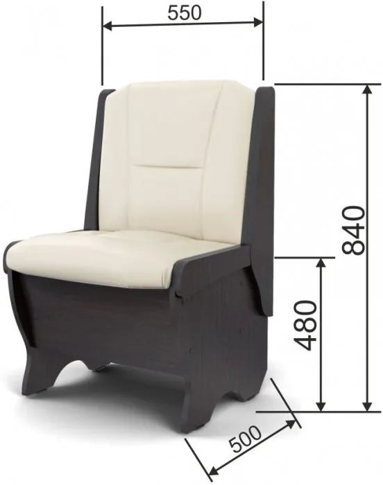 Скамья Лотос 550 венге/крем