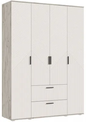 Сильвия Шкаф 4-х створчатый 1600, Крафт серый/Кашемир