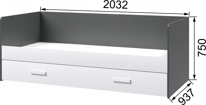 Подростковая Кэнди, композиция 1, графит/белый