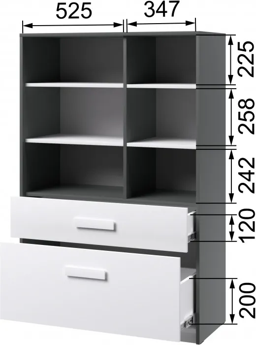 Подростковая Кэнди, композиция 1, графит/белый