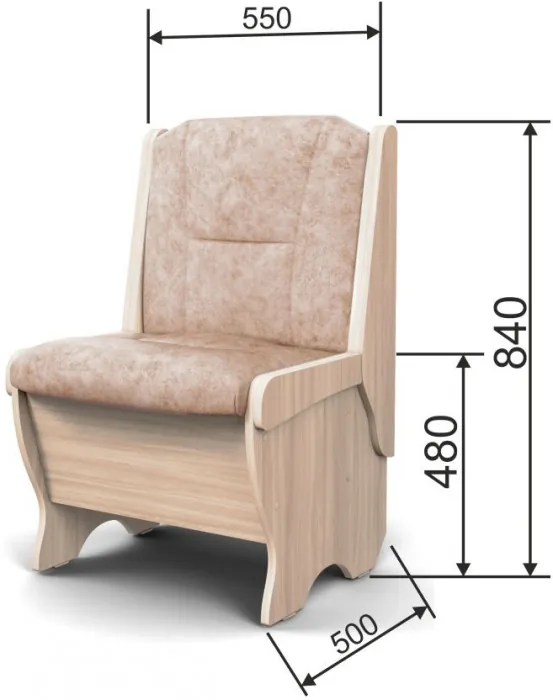 Скамья Лотос 550 ясень светлый/латте