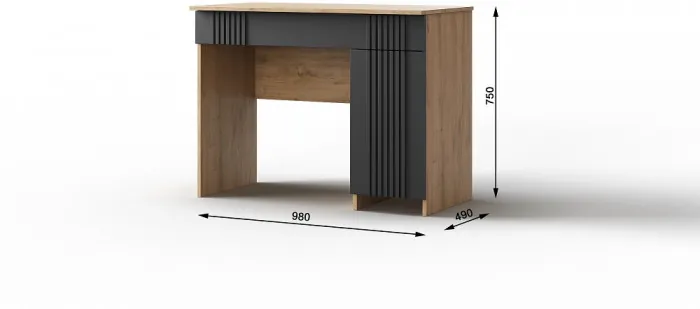 Стол туалетный "Оливия" - Дуб наварра/Шагрень черная