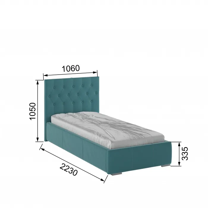 Октавия Кровать интерьерная 900 бирюза ромб, ортопед