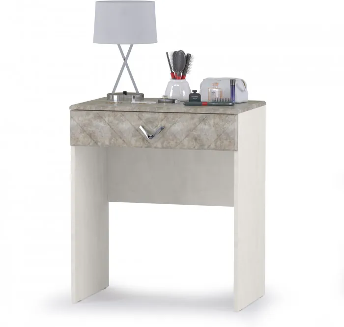 Амели Стол туалетный 12.48, цвет шёлковый камень/бетон чикаго беж, ШхГхВ 65х41х75 см.