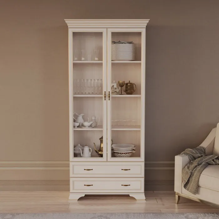 Шкаф (2 стеклодвери) Сиена