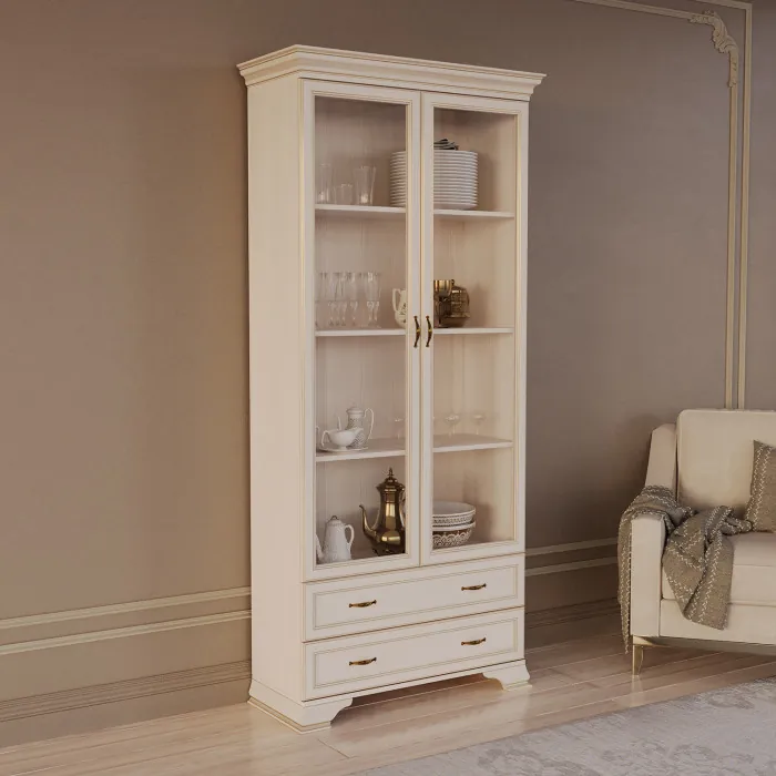 Шкаф (2 стеклодвери) Сиена