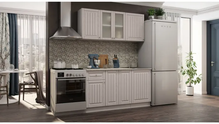 Кухня МДФ Хозяюшка 1500, Магнолия/Деним