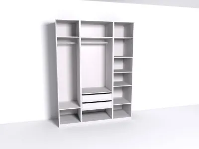 Гардеробная Рум. Комплект 4.1 без фасадов, ясень