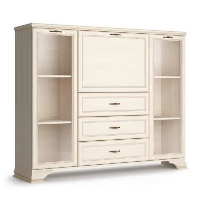 Шкаф низкий (2 стеклодвери) Сиена