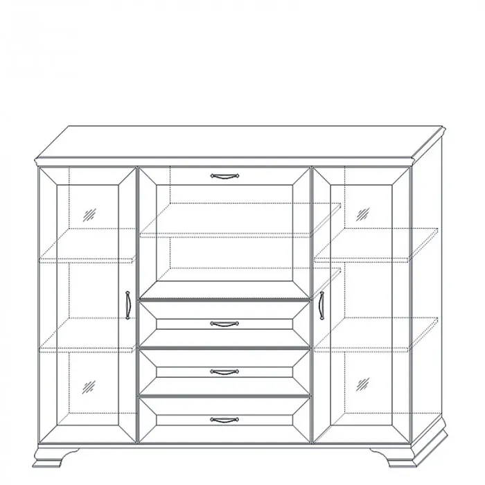 Шкаф низкий (2 стеклодвери) Сиена