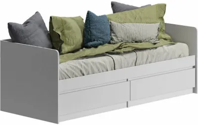 Челси Кровать 80 (Белый глянец, Белый)