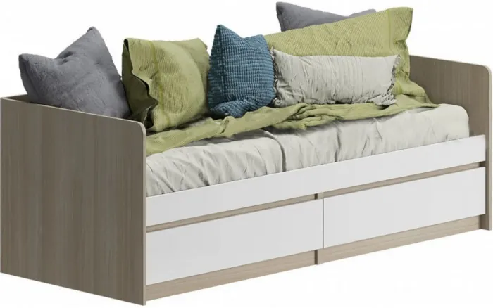 Челси Кровать 80 (Белый глянец, Белый)