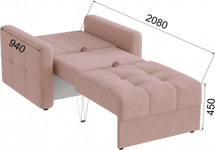 Кресло-кровать Брэй, Пыльная роза