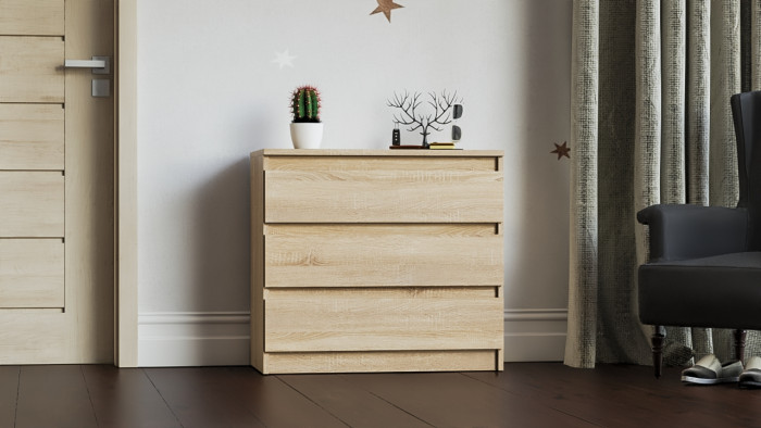 Мори Комод МК800.1, цвет дуб сонома, ШхГхВ 80,4х41х73 см.