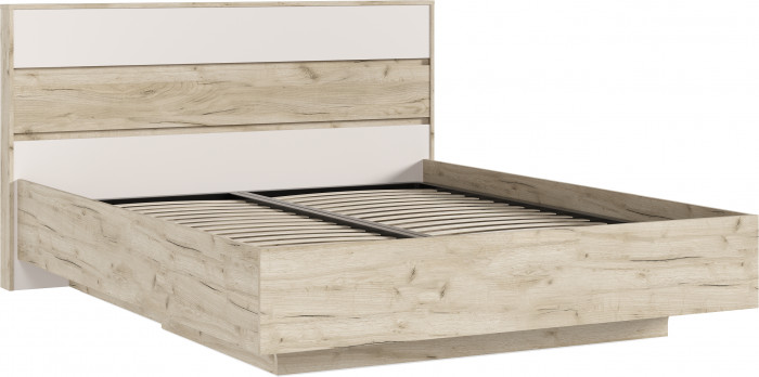 Кровать парящая 1,6м (ортопед металл), Крафт серый/Кашемир