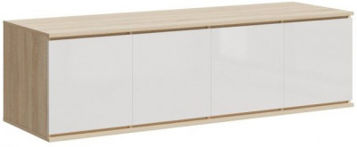 Челси Антресоль к шкафу (1600), Сонома/Белый глянец холодный