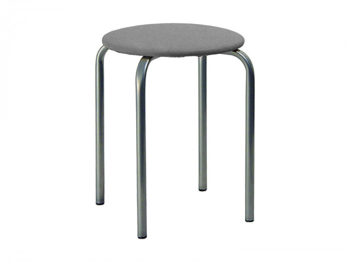 Табурет Комфорт серебро/к/з серый