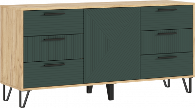 Флэш Комод 1500 браш мени грин/дуб крафт