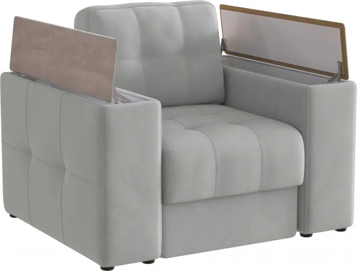 Кресло Нави, Светло-серый/Холст белый