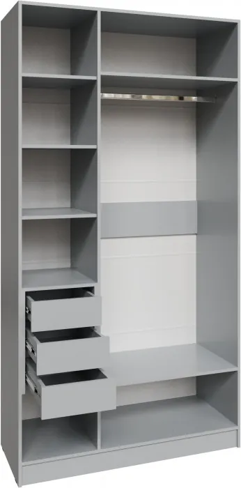 Шкаф Мадрид (1,2) с 3 ящ. внутри без зеркала, Камень серый