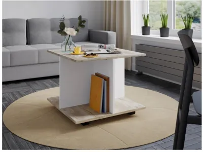 Журнальный стол Консул-10 Белый/Дуб Юкон