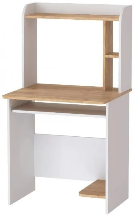 Компьютерный стол Грета-1 белый/дуб крафт золотой