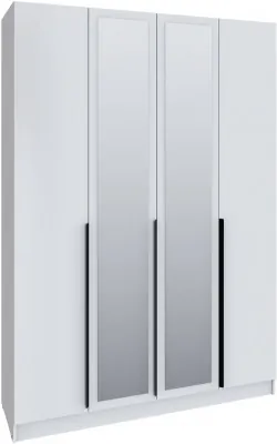 Шкаф Мадрид (1,6) с 6 ящ. внутри с зеркалом, Белый