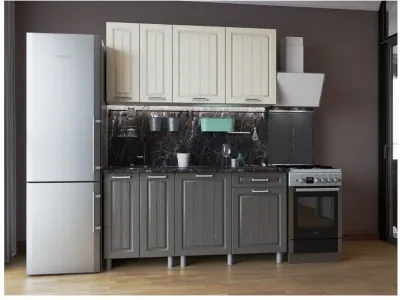 Кухонный гарнитур Луксор 1,6м Клен кремовый/Клен серый