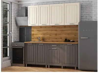 Кухонный гарнитур Луксор 1,8м Клен кремовый/Клен серый
