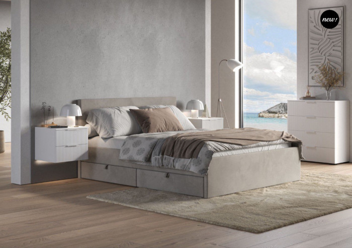 Кровать Тэя (кровать 160 + 2 ящ.), Микровелюр Zeekr-47