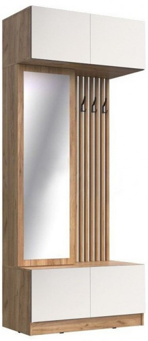 Прихожая (Белый глянец, Дуб Крафт Золотой)