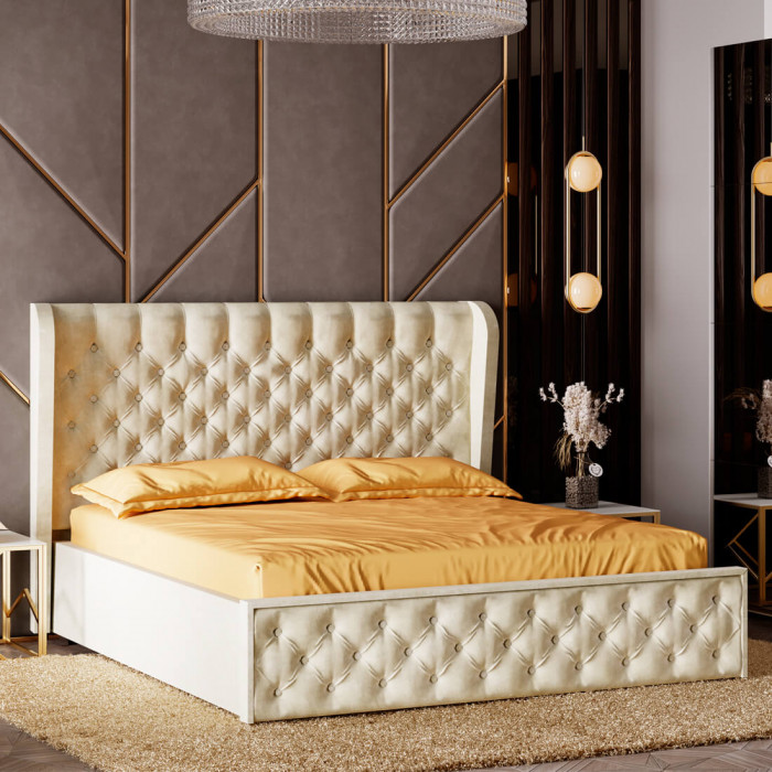 Кровать "Франческа" КР-11 1,4м под подъемный механизм крем