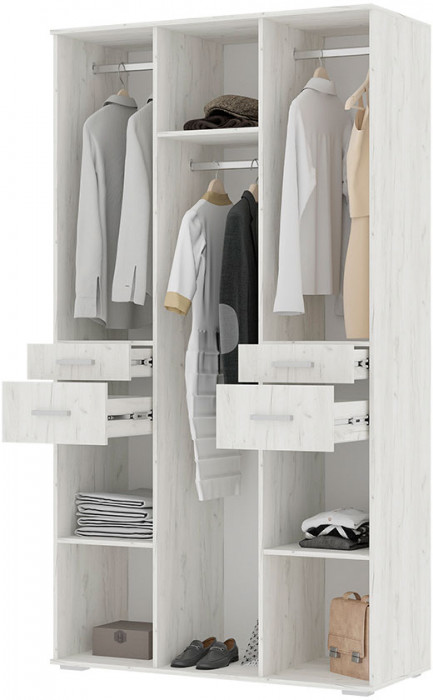 НЕЛЬСОН ШК 02 (СОЛО-2) Шкаф (1.200х2,200х0,500) дуб крафт белый/дуб крафт белый