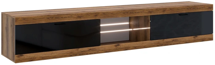 Прага Тумба ТВ макси, делано/Черный глянец