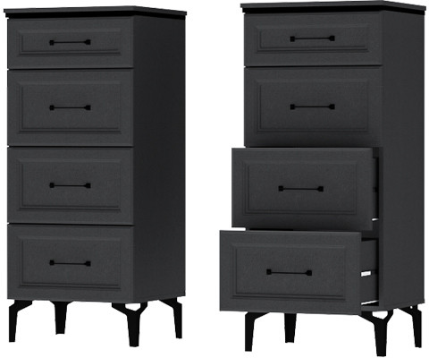 Шарм Комод К-4 Антрацит/Рамка