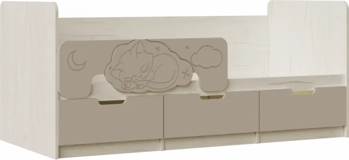 Юниор-4 Кровать 80х180 (Шарли бриз, Крафт белый)