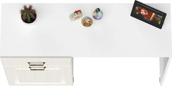 Ливерпуль Стол туалетный 12.46, цвет ясень ваниль/белый, ШхГхВ 119,8х41,3х82,3 см., НЕ универсальная сборка