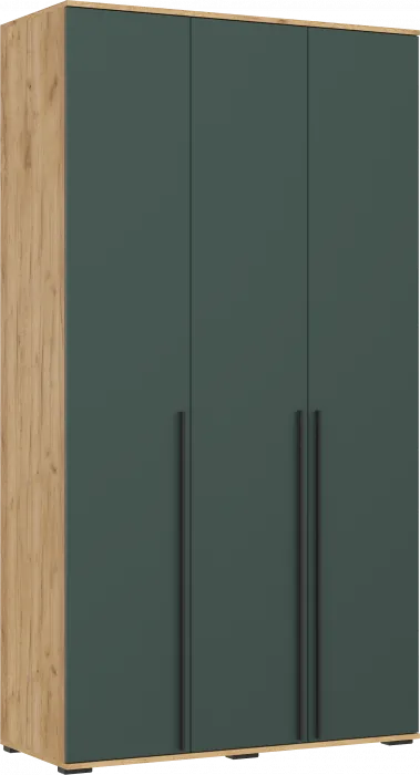 Норд Шкаф 3-х створчатый 1200 с антресолью, Дуб крафт/Изумрудный