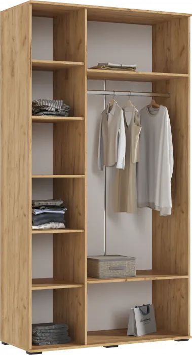 Норд Шкаф 3-х створчатый 1200 с антресолью, Дуб крафт/Изумрудный