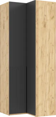Марвэл Шкаф угловой, Дуб крафт/Браш графит