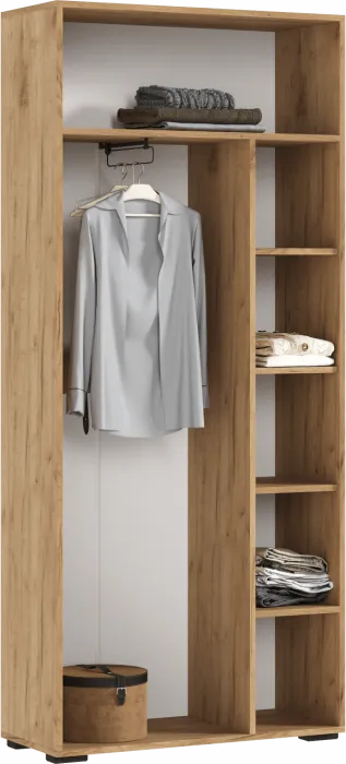 Роджинамиф Шкаф двухстворчатый (800), Крафт белый/Графит