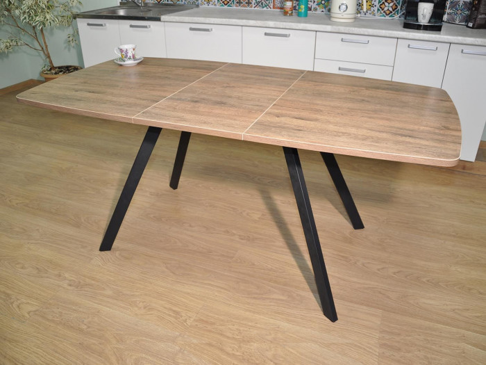 Стол обеденный Орфей Черный / Дуб Велингтон