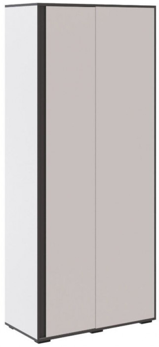 Асцелла Шкаф угловой приставной белый/графит серый