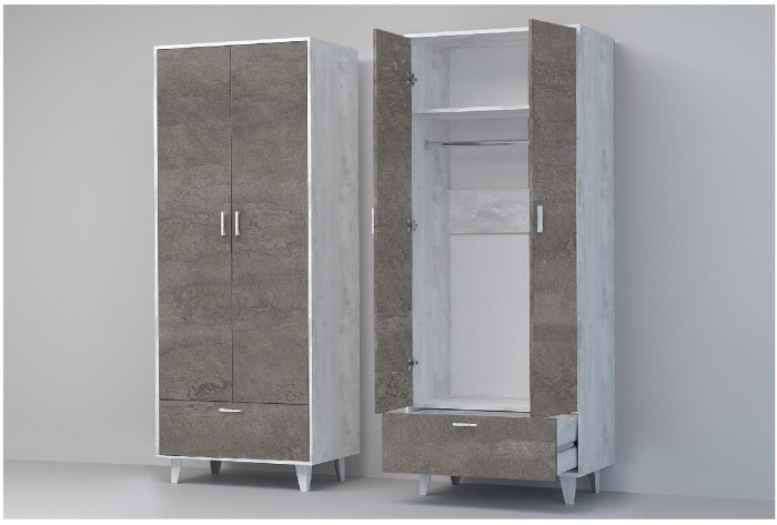 Эго Шкаф ШК-1 НГ (Камень Темный/Бетон Светлый)